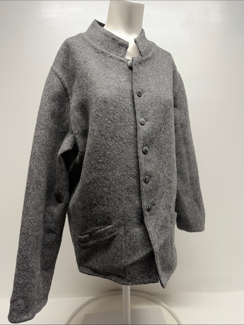 Millma's 100% Alpaca Jacket Knit Sweater Reversible Gray Black Plus Size XXL - Picture 2 of 10